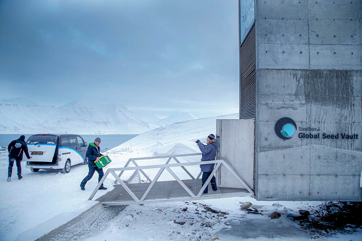 Eingang der Svalbard Global Seed Vault 