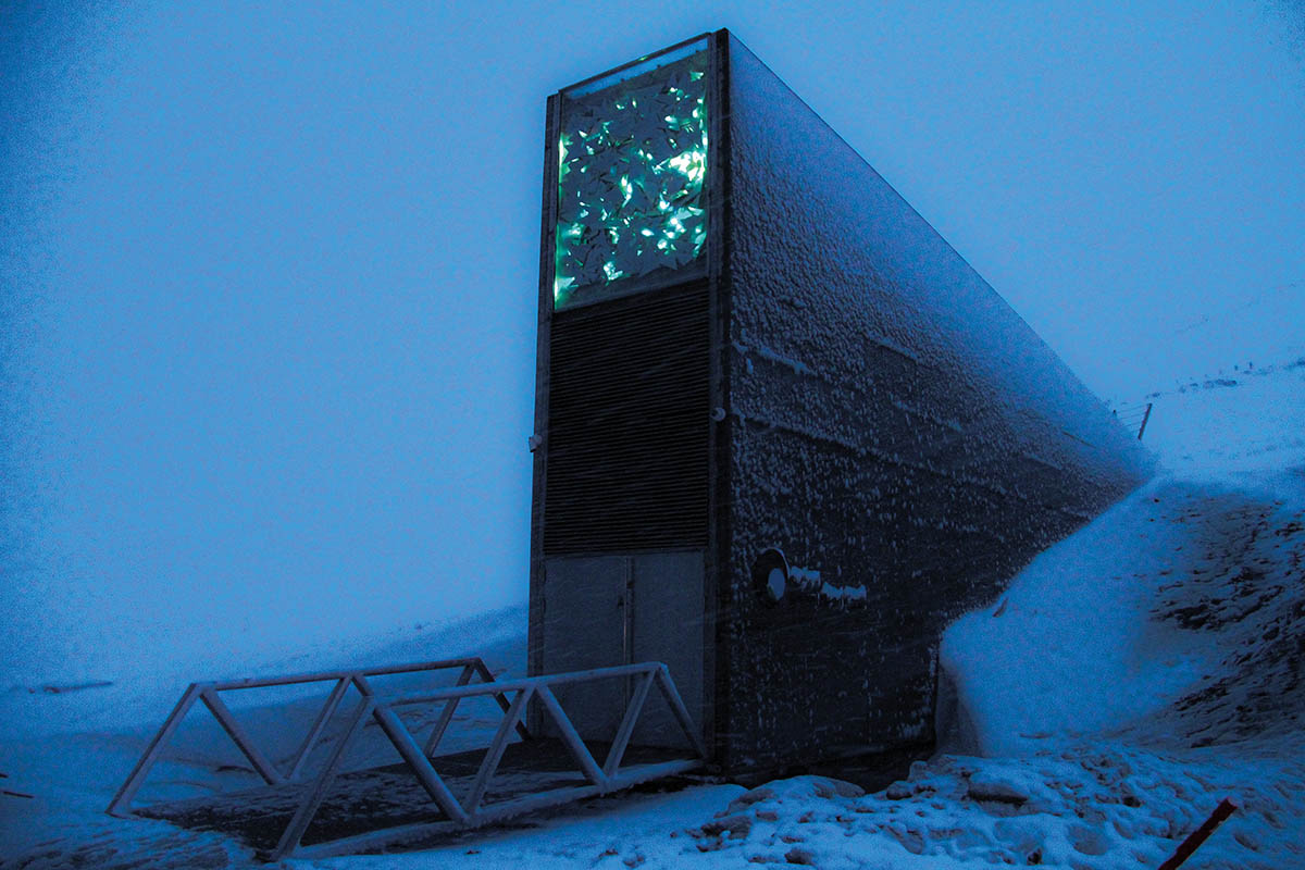 Abenddämmerung in der Svalbard Global Seed Vault 