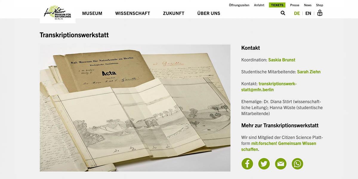 Screenshot "Transkriptionswerkstatt"