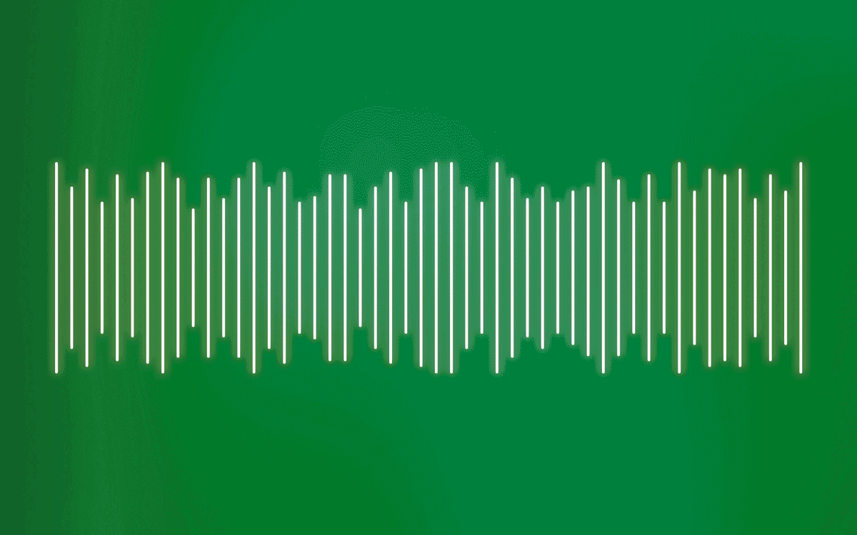 Visualisierung von Audio-Wellen einer menschlischen Stimme