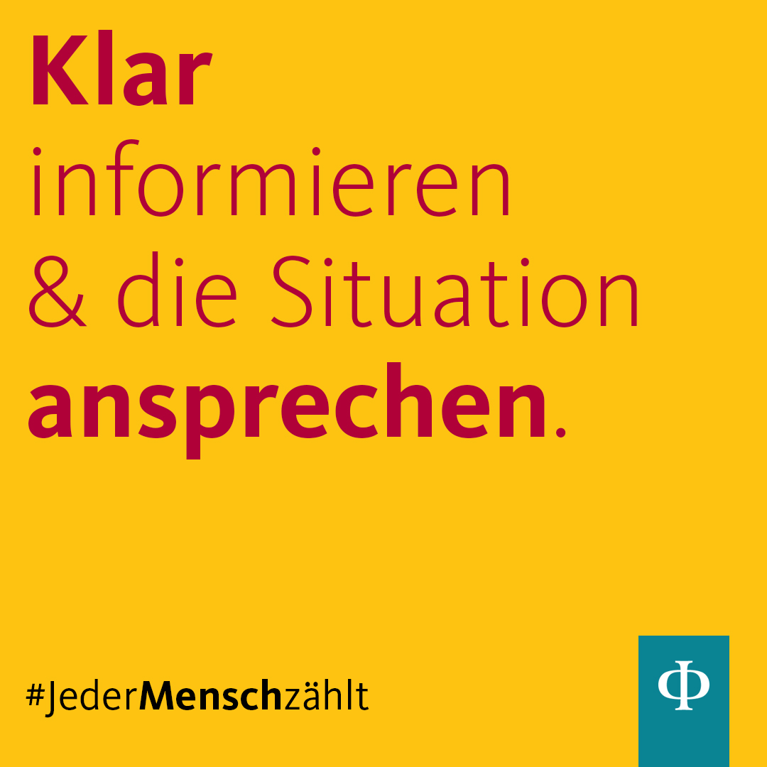 Klar informieren und die Situation ansprechen 