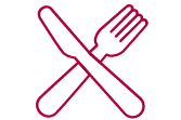 Essen Piktogramm von Messer und Gabel