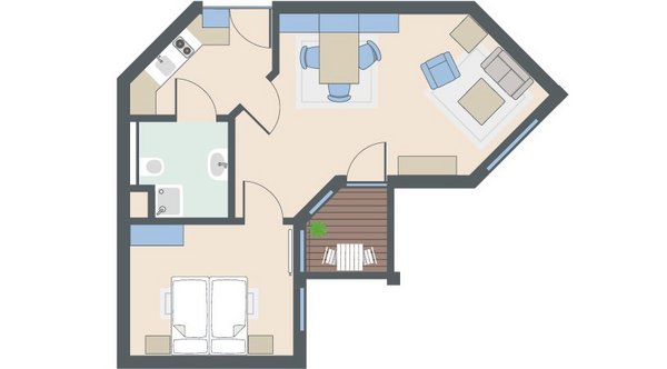 2-Zimmer-Wohnung mit 46 Quadratmetern
