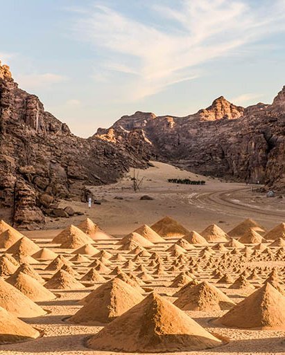 Landart in der Wüste von Saudi-Arabien