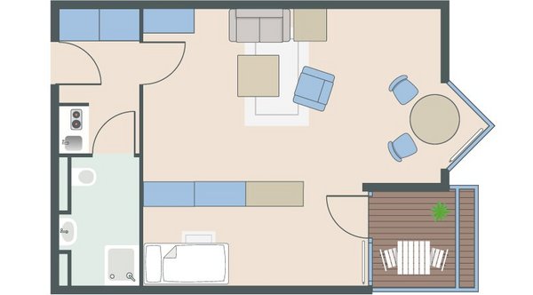 1,5-Zimmer-Wohnung mit 44 Quadratmetern