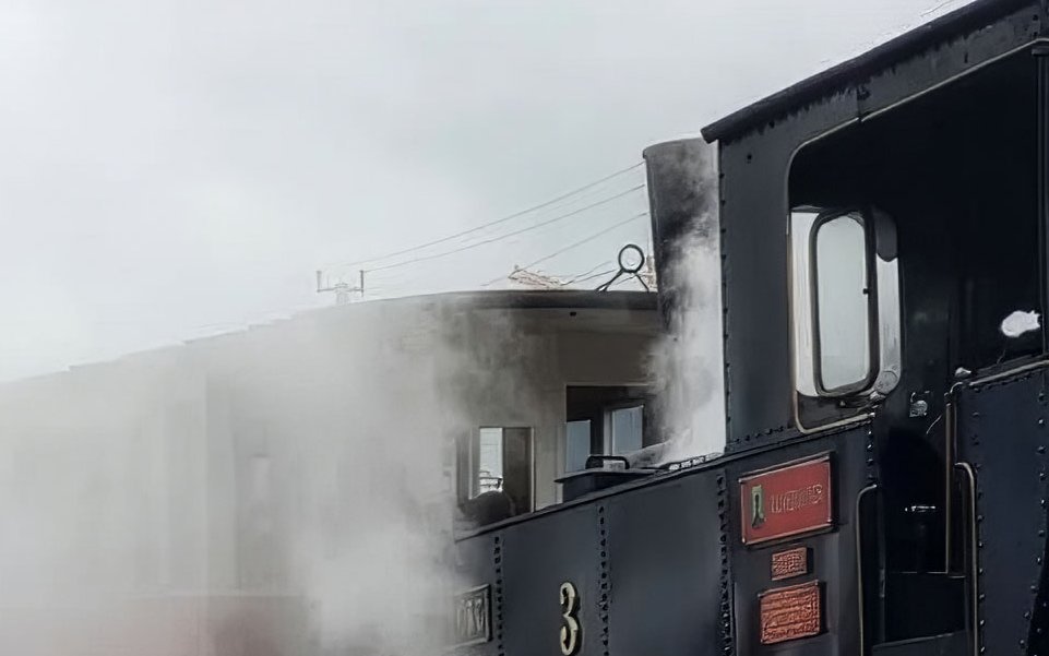 Detail einer Dampflokomotive