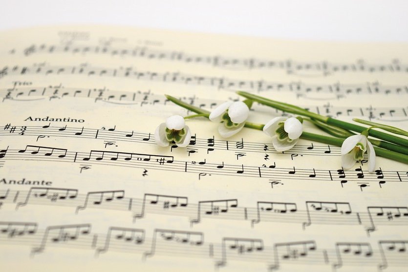 Ein Musiknotenblatt 