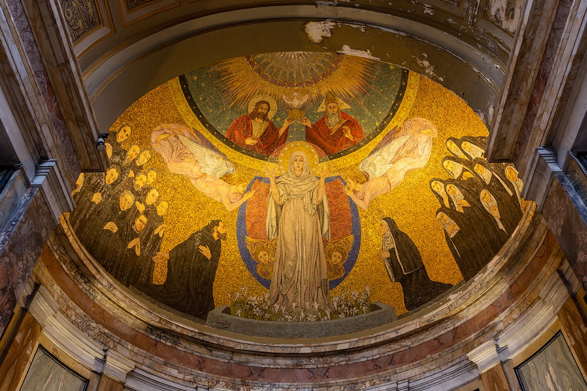 Deckenfresko aus der Basilika St. Praxedes in Rom
