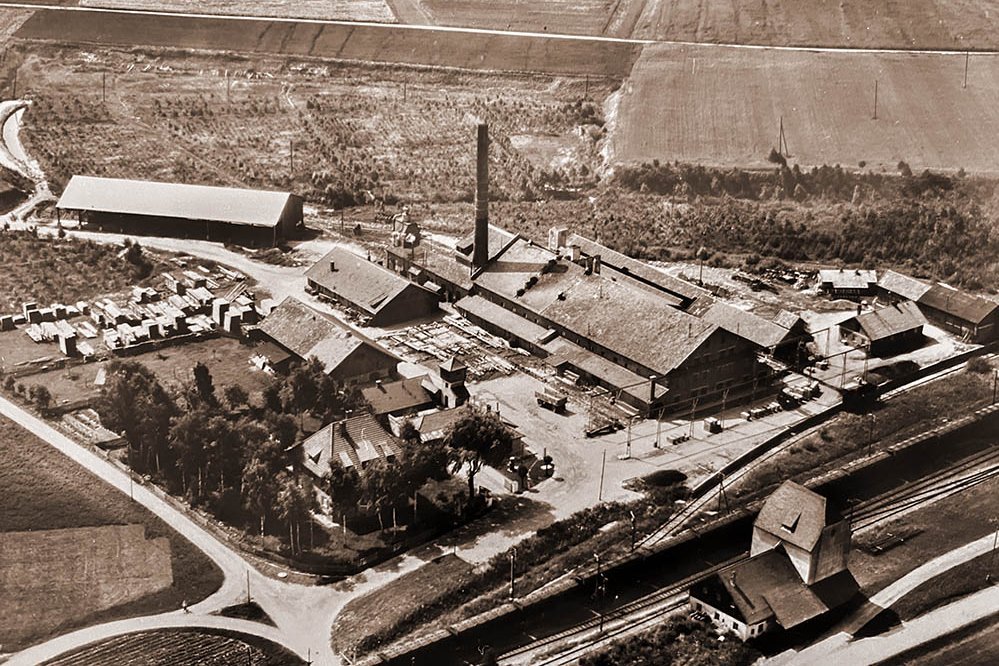 Luftaufmahme der Ziegelei aus dem Jahr 1957