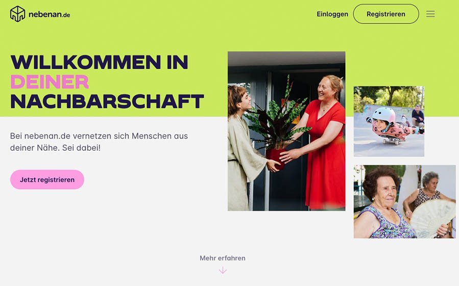 Screenshot von nebenan.de