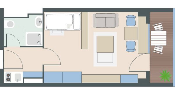 1-Zimmer-Wohnung mit 30 Quadratmetern