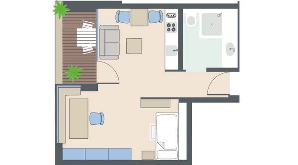 2-Zimmer-Wohnung mit 46 Quadratmetern
