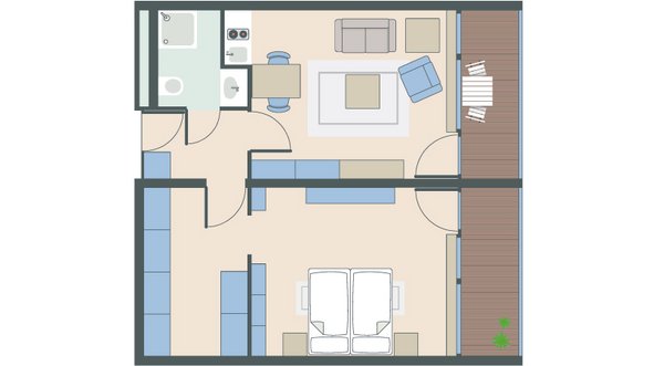 2-Zimmer-Wohnung mit 57 Quadratmetern