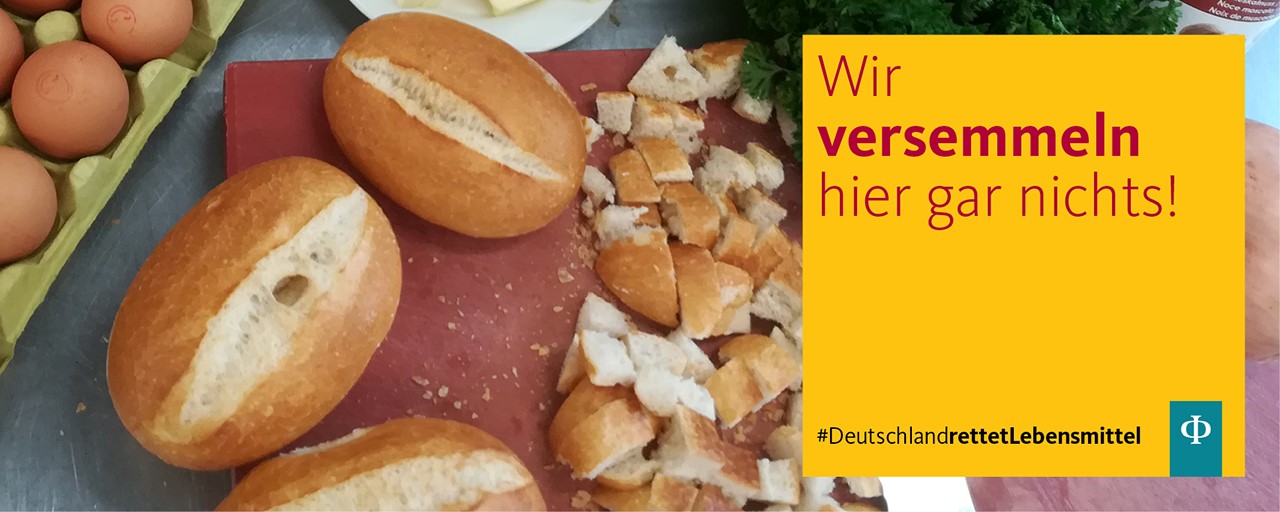 Titelbild: Brötchen und Eier auf einem Brett mit dem Schriftzug "Wir versemmeln hier gar nichts!"
